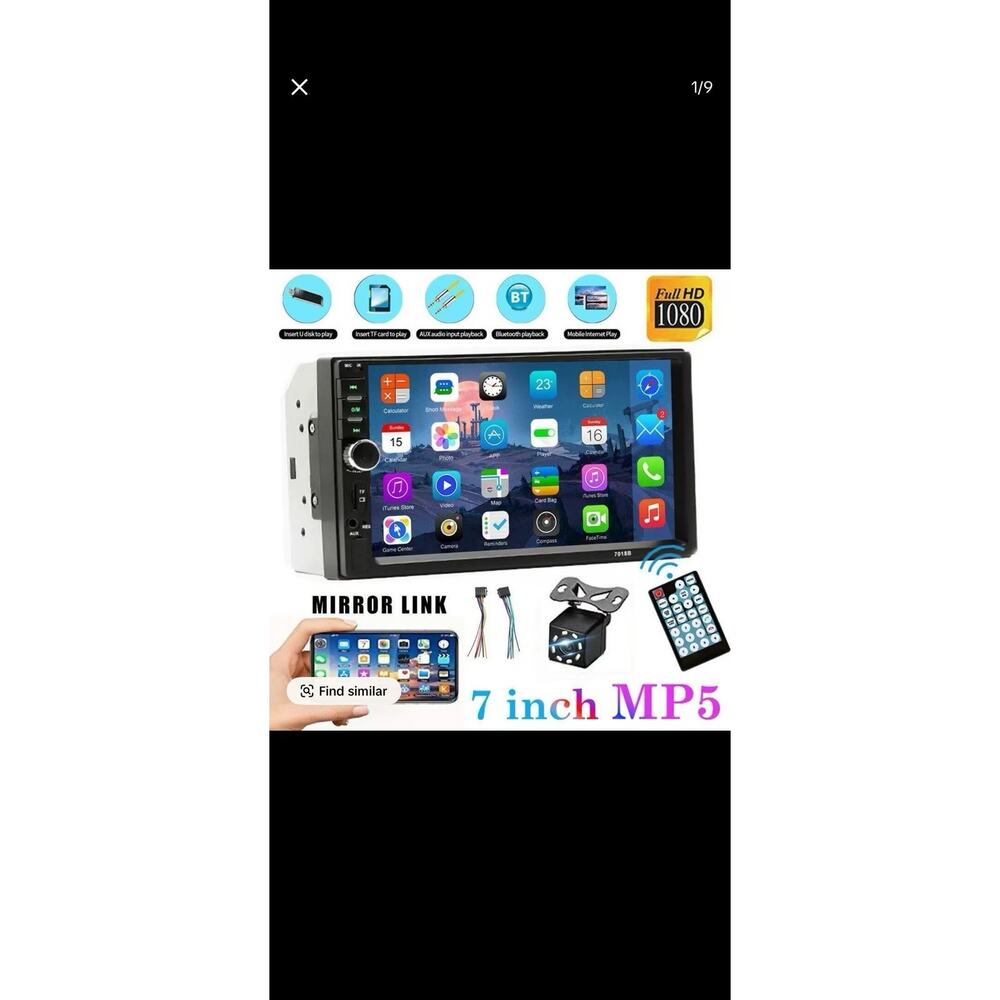 Double Din Car Stereo 7" Touch Screen 2 Din Car Radio with Bluetooth FM MP5 P...